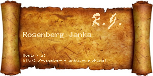 Rosenberg Janka névjegykártya